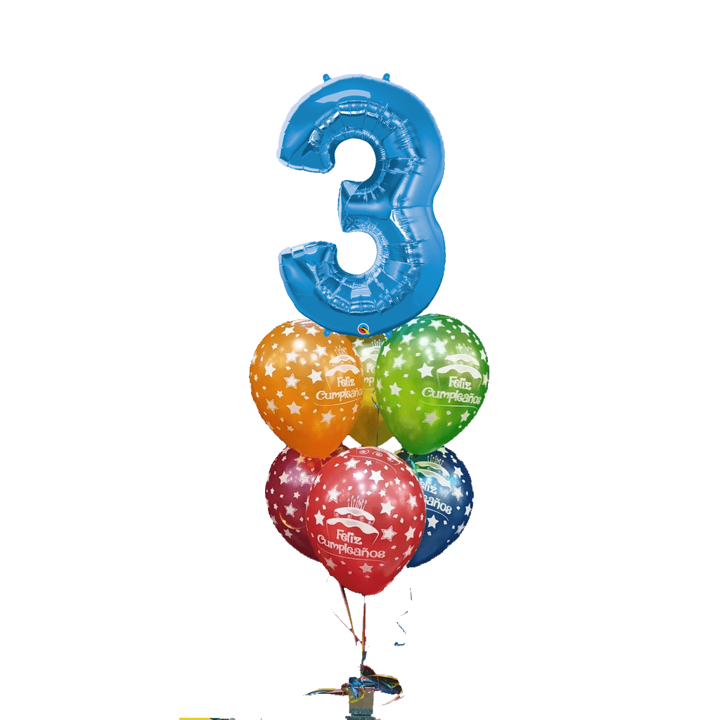 Ramo número simple con base - Mis Globos