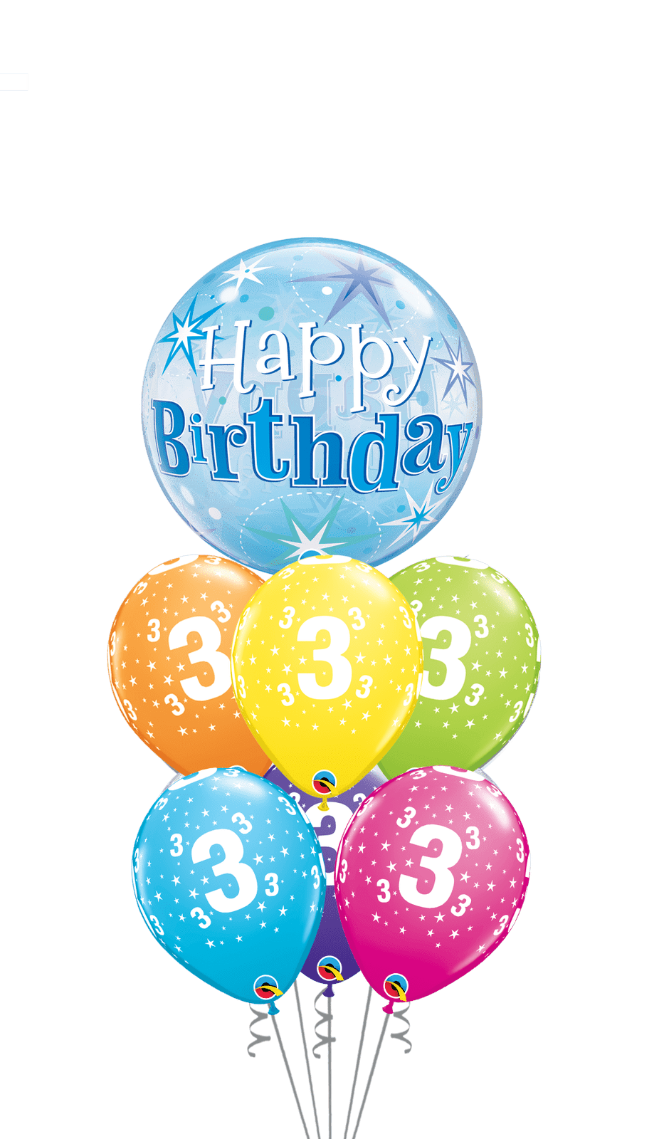 Ramo Cumpleaños Nº 2 burbuja - Mis Globos