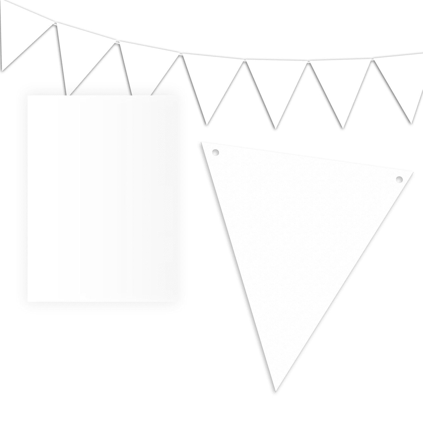 Banderín de cartón blanco