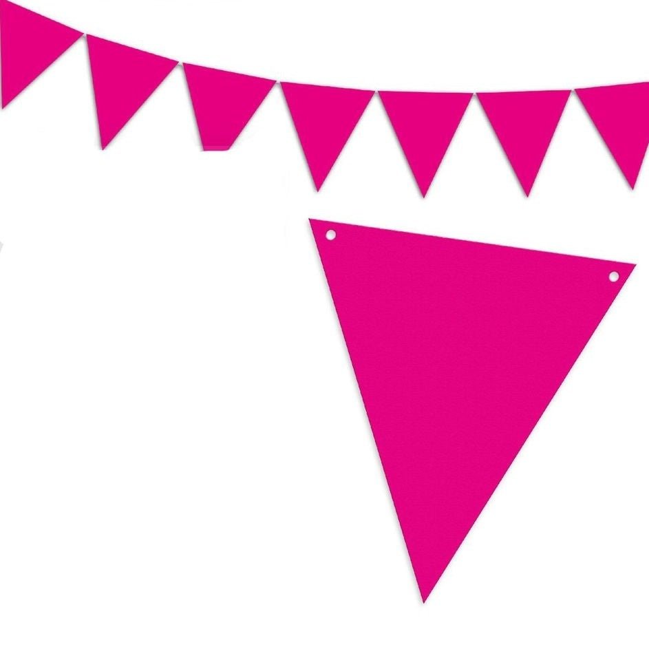 Banderín de cartón fucsia - Mis Globos