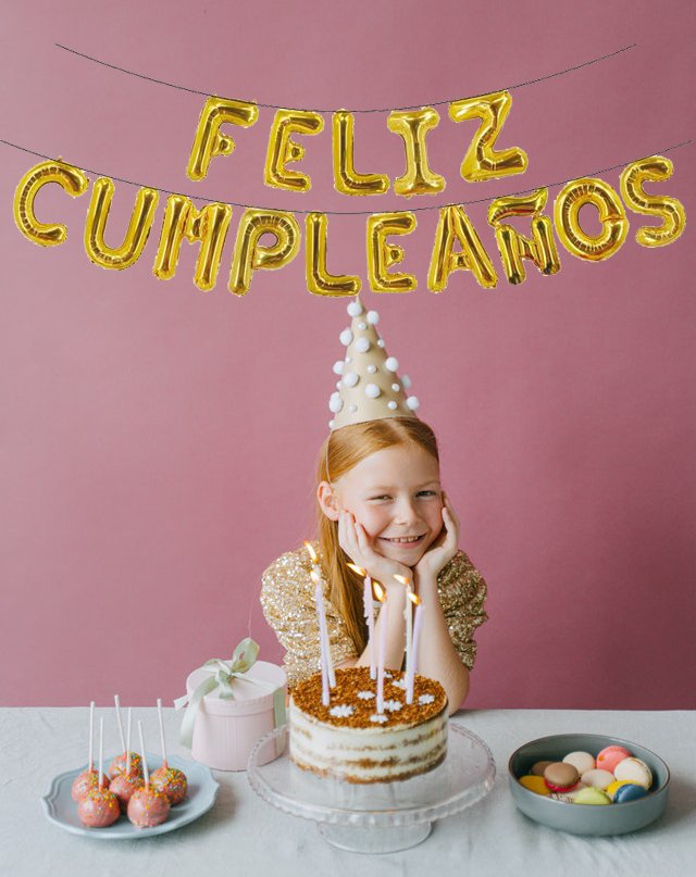 Banner de globos Feliz Cumpleaños Oro - Mis Globos