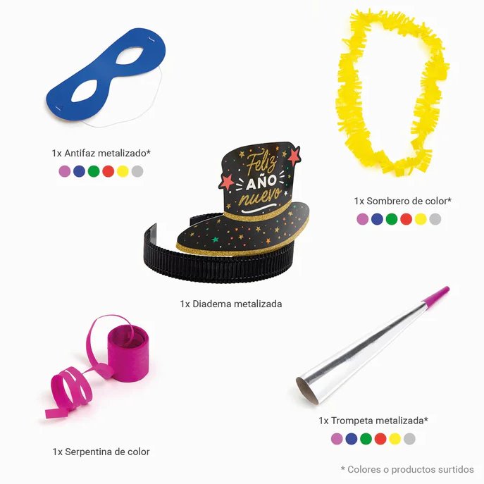 Bolsa de Cotillón Premium (8 piezas) - Mis Globos