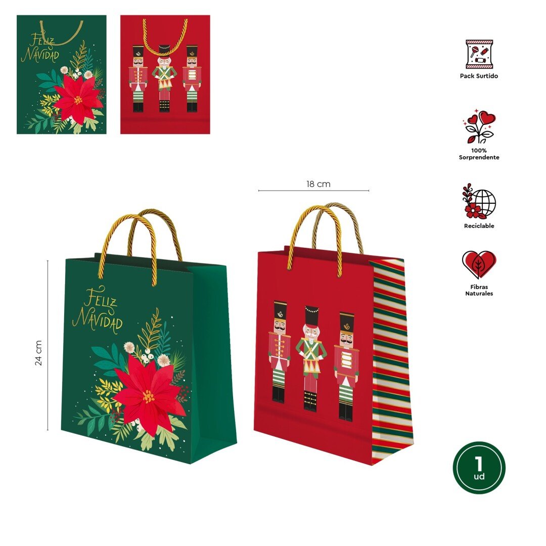 Bolsa de regalo de Navidad Mediana - Mis Globos