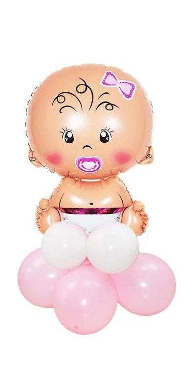 Centro de mesa Bebé Rosa - Mis Globos