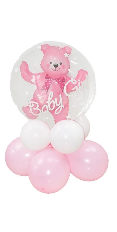 Centro de mesa Osito Rosa - Mis Globos