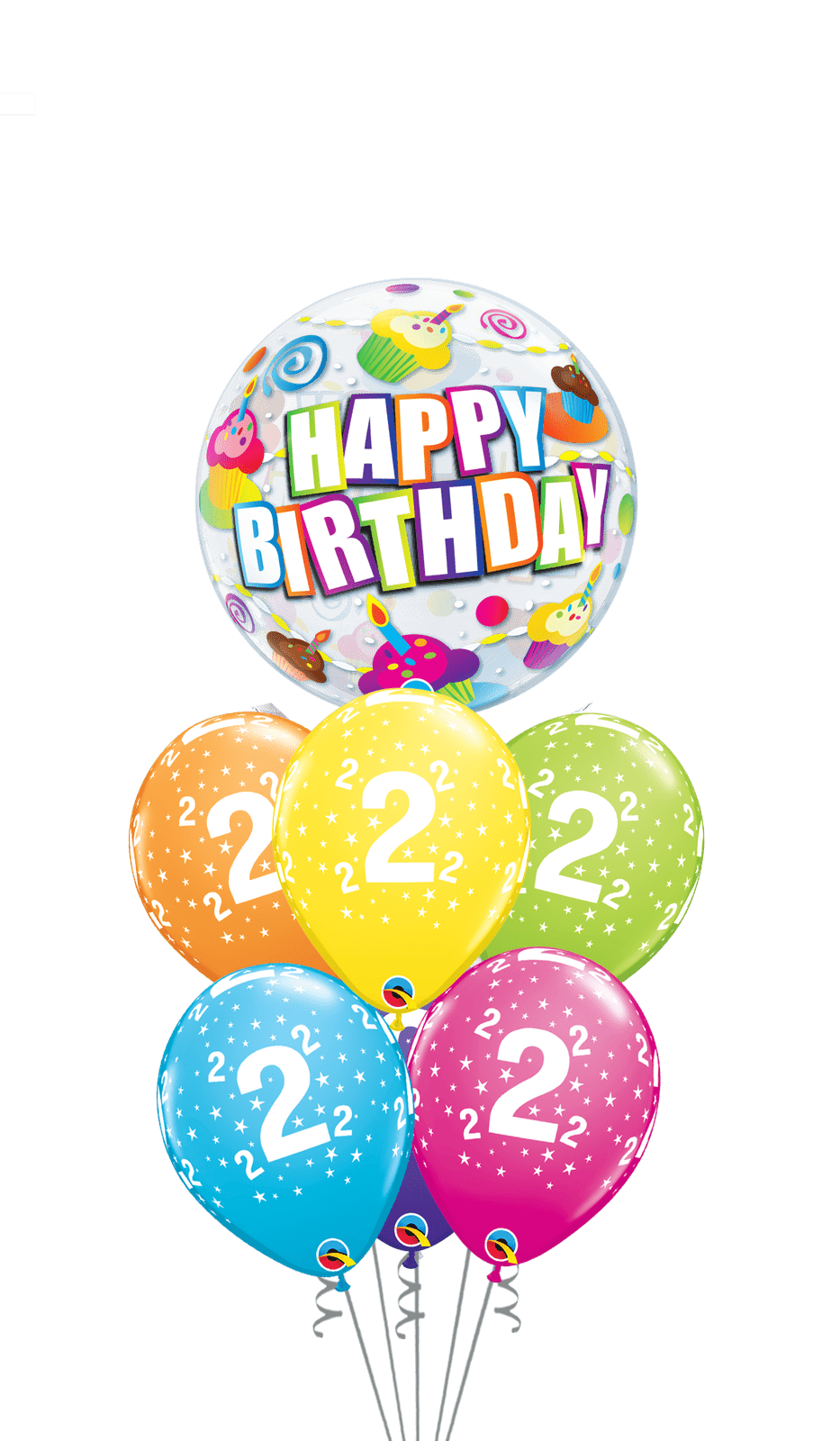 Ramo Cumpleaños Nº 2 burbuja - Mis Globos