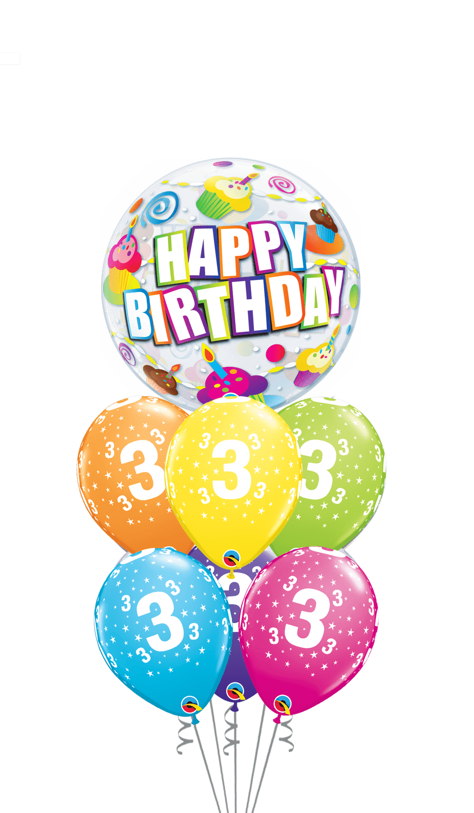 Ramo Cumpleaños Nº 2 burbuja - Mis Globos