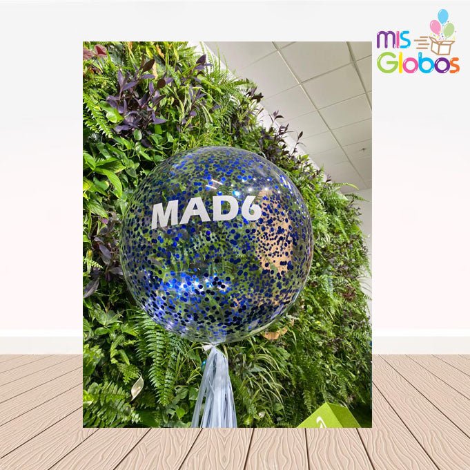 Decoburbuja 80 cm. con confeti metalizado - Mis Globos