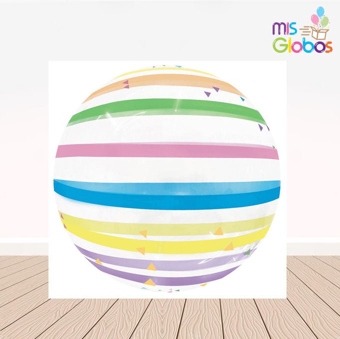 Decoburbuja a rayas rellena con globos - Mis Globos
