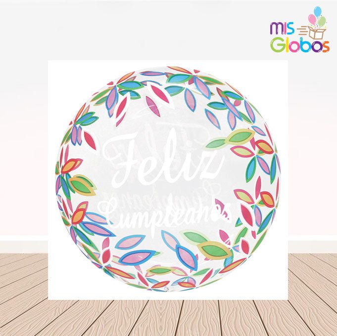 Decoburbuja de 51 Cm. Feliz Cumpleaños Pétalos - Mis Globos