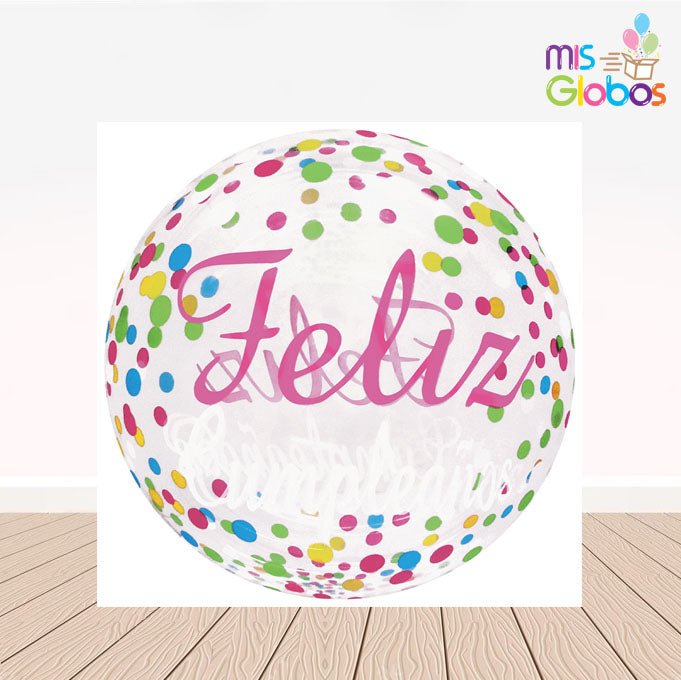 Decoburbuja de 51 Cm. Feliz Cumpleaños Topos - Mis Globos