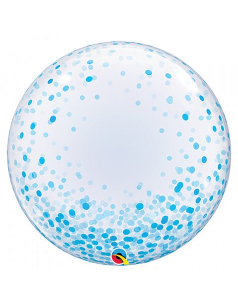 Decoburbuja de 60 Cm. topos Azul. - Mis Globos