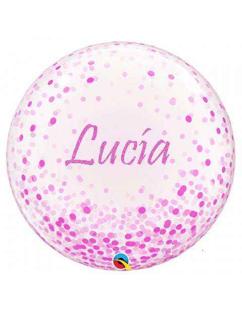 Decoburbuja de 60 Cm. topos Rosa - Mis Globos