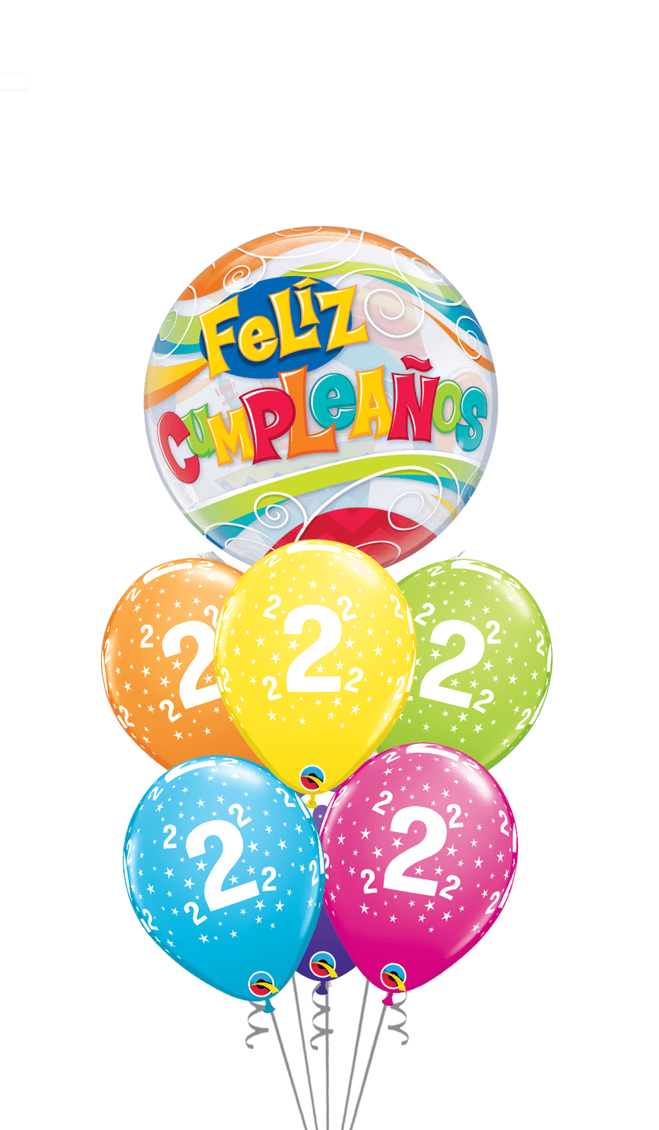 Ramo Cumpleaños Nº 2 burbuja - Mis Globos