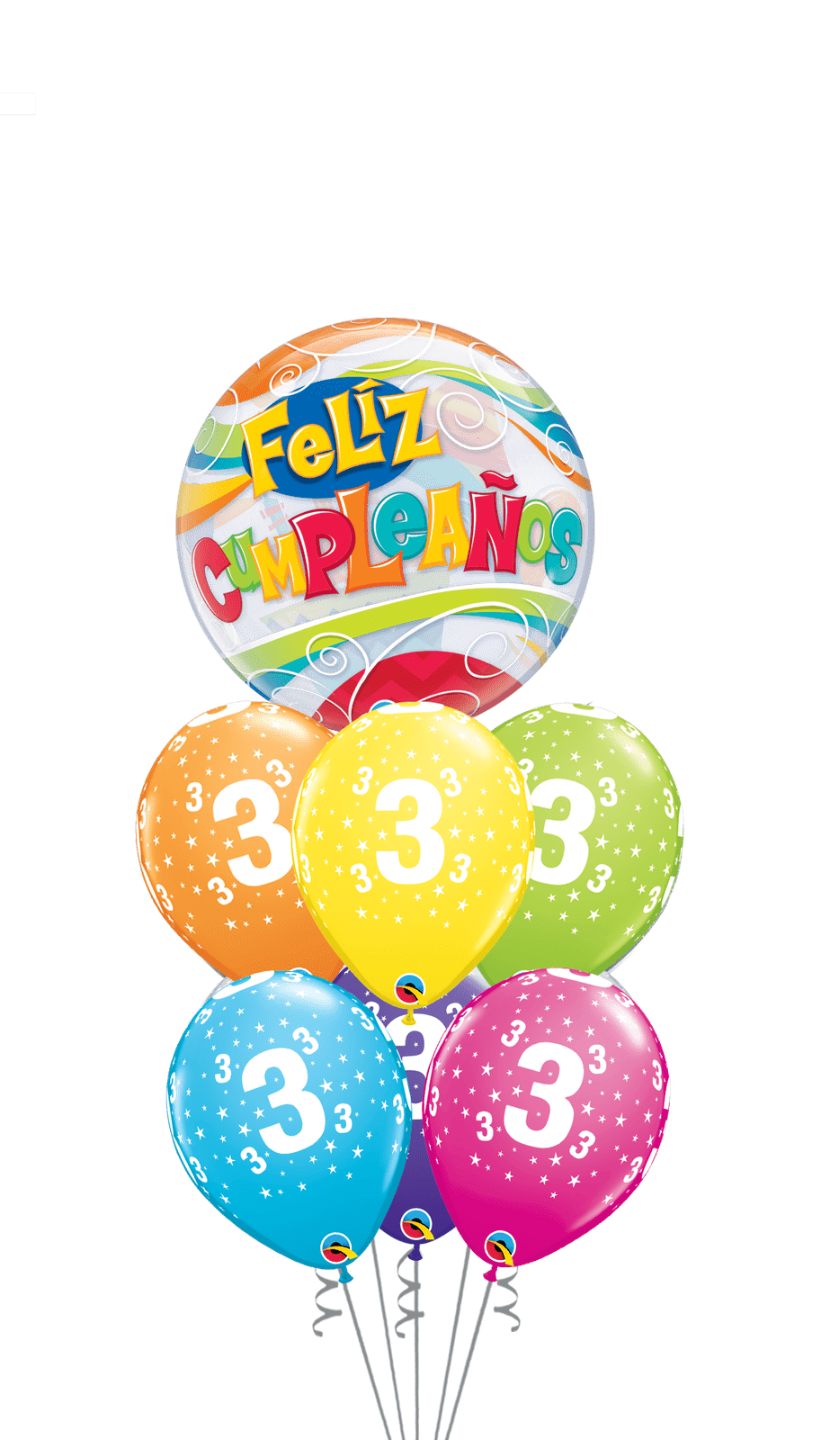 Ramo Cumpleaños Nº 2 burbuja - Mis Globos