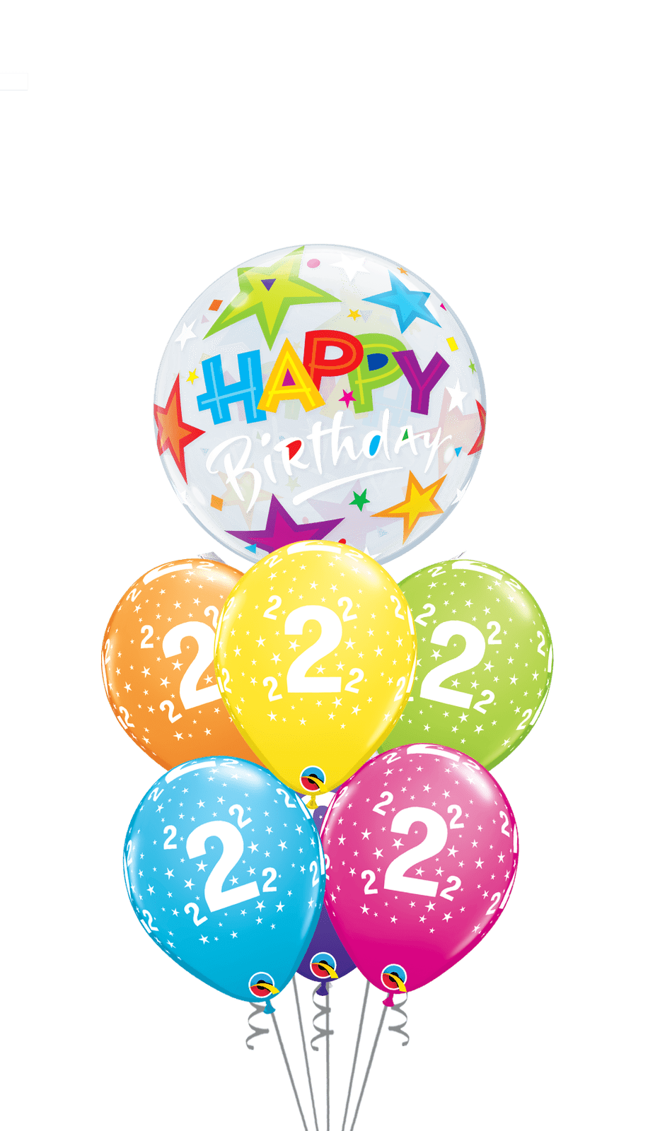 Ramo Cumpleaños Nº 2 burbuja - Mis Globos