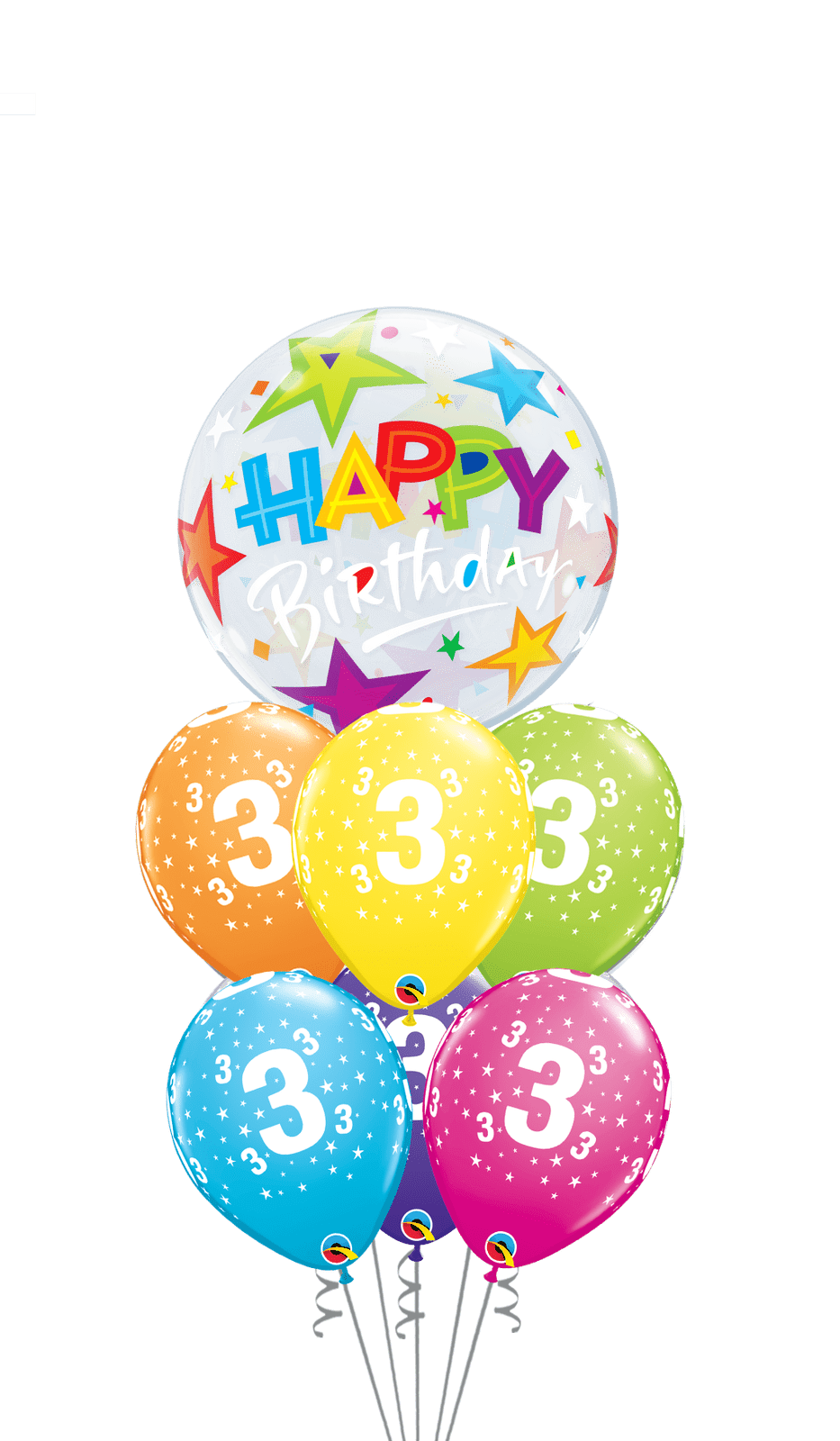 Ramo Cumpleaños Nº 2 burbuja - Mis Globos