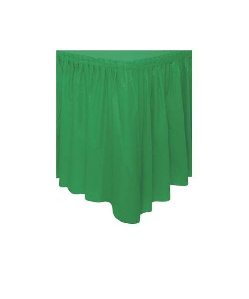Faldón de mesa de plástico verde 74 Cm * 4,2 M - Mis Globos