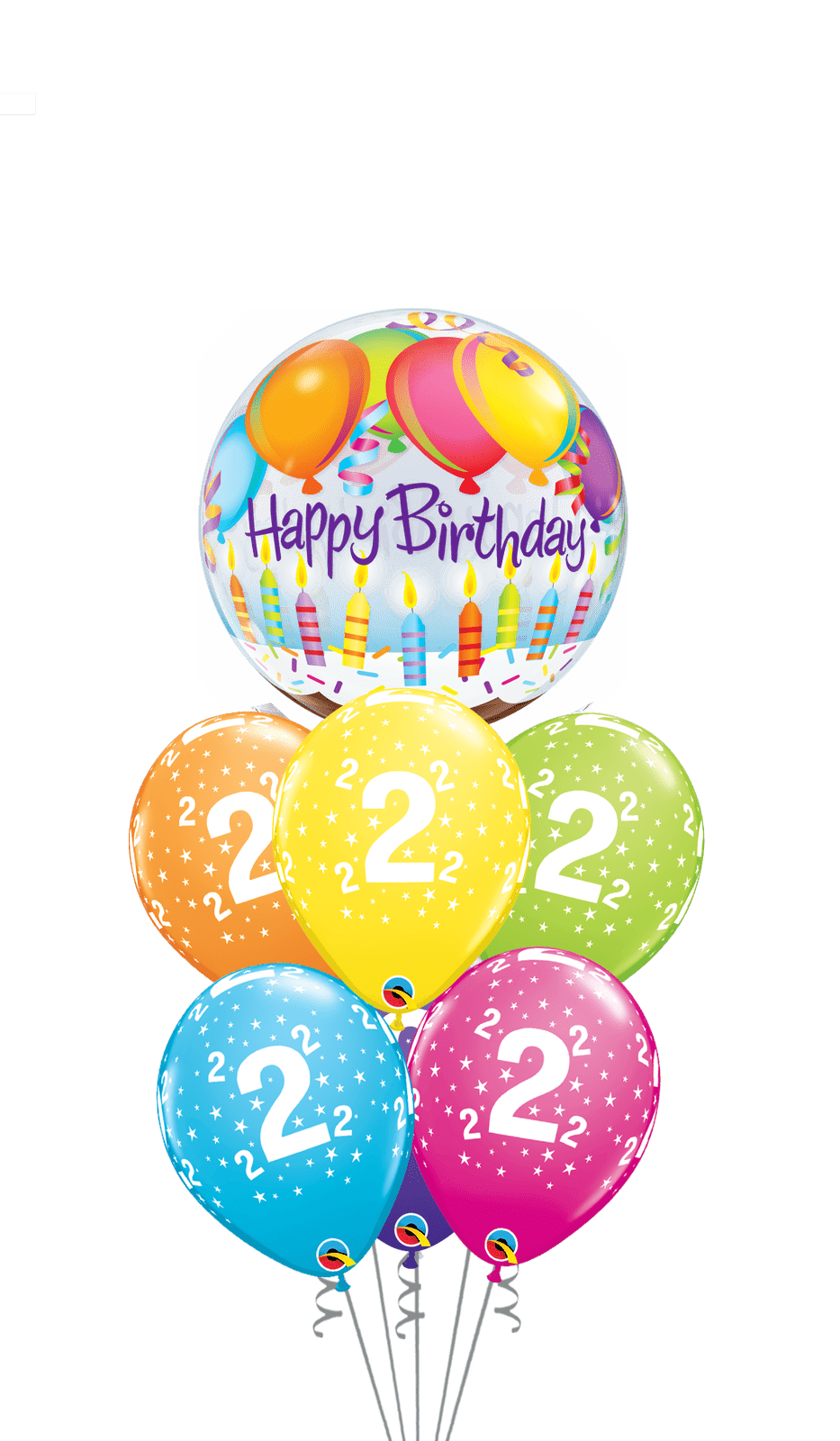 Ramo Cumpleaños Nº 2 burbuja - Mis Globos