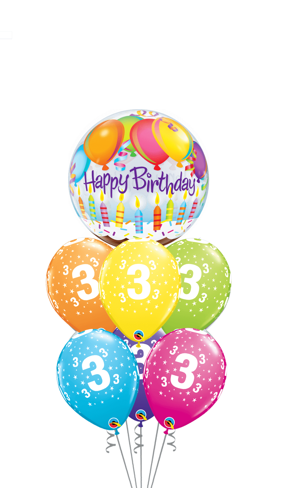 Ramo Cumpleaños Nº 2 burbuja - Mis Globos