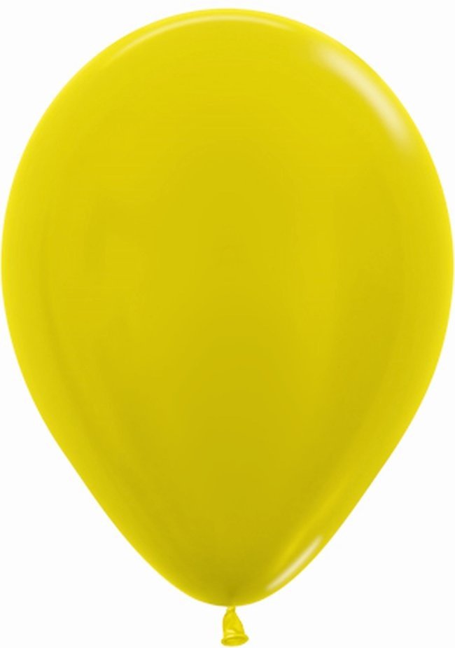 Globo Amarillo metal hinchado con Helio por unidades. - Mis Globos