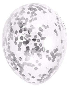 Globo con confetti plata hinchado con Helio por unidades. - Mis Globos