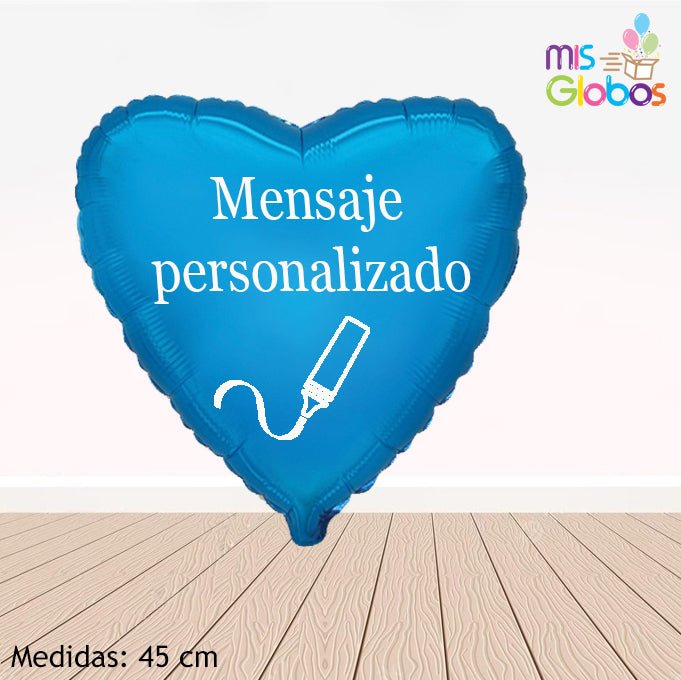 Globo Corazón 45 Cm. Azul real - Mis Globos