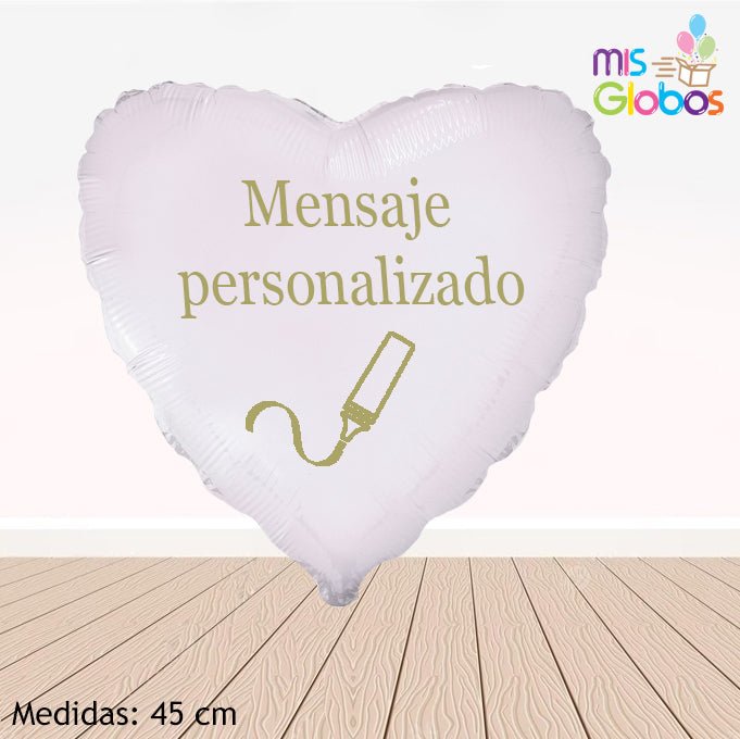 Globo Corazón 45 Cm. Blanco - Mis Globos