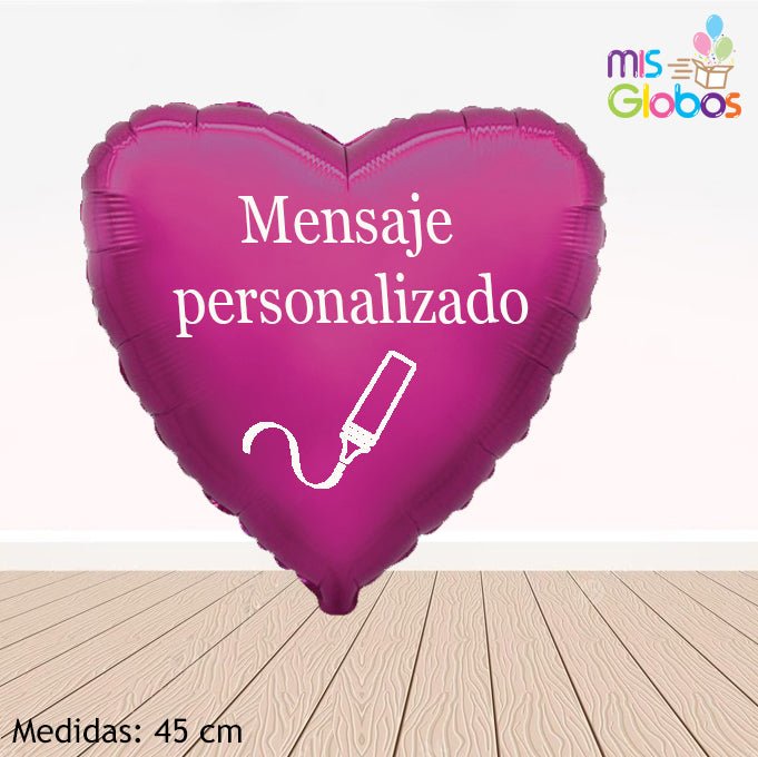 Globo Corazón 45 Cm. Fucsia - Mis Globos