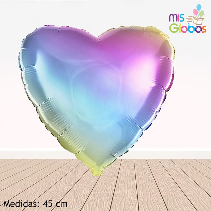 * GLOBO Corazón IRIDISCENTE 45 Cm.