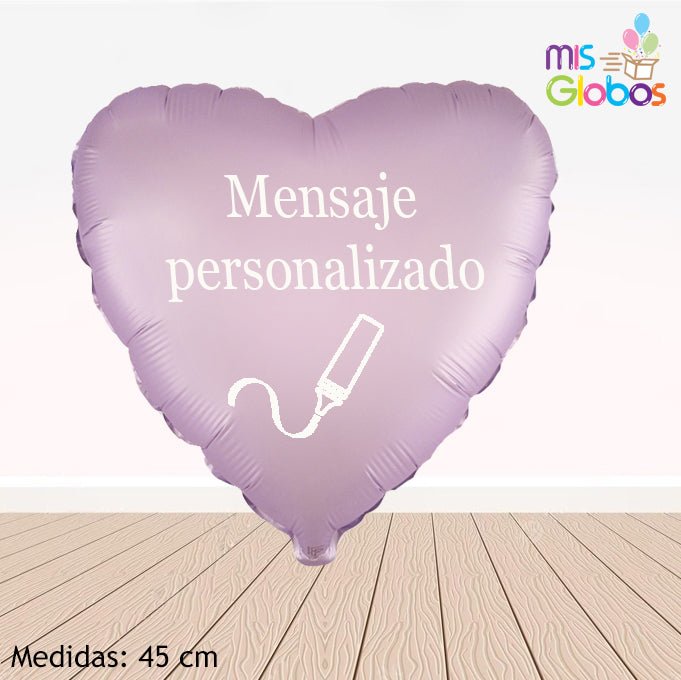 Globo Corazón 45 Cm. Lila satín - Mis Globos