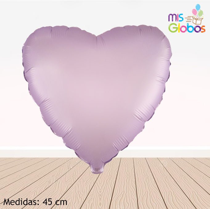 * GLOBO Corazón LILA SATÍN 45 Cm.