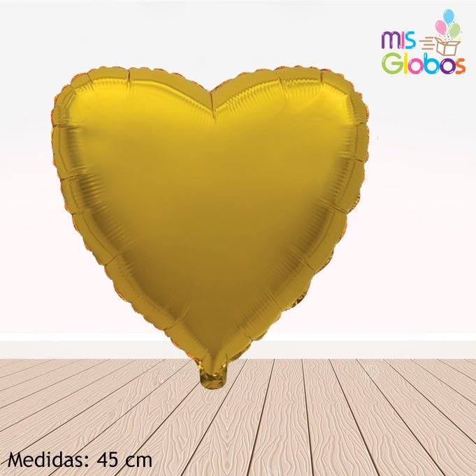 Globo Corazón 45 Cm. Oro