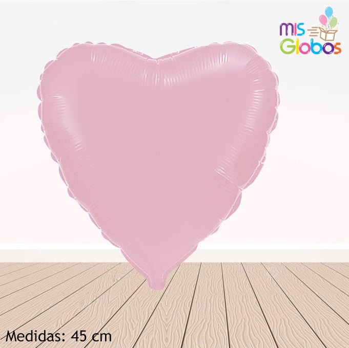 Globo Corazón 45 Cm. Rosa pastel - Mis Globos