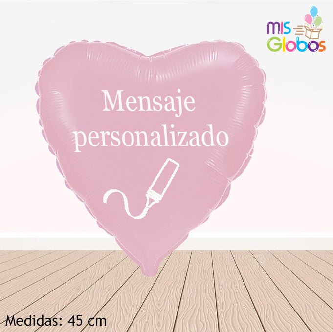 Globo Corazón 45 Cm. Rosa pastel - Mis Globos