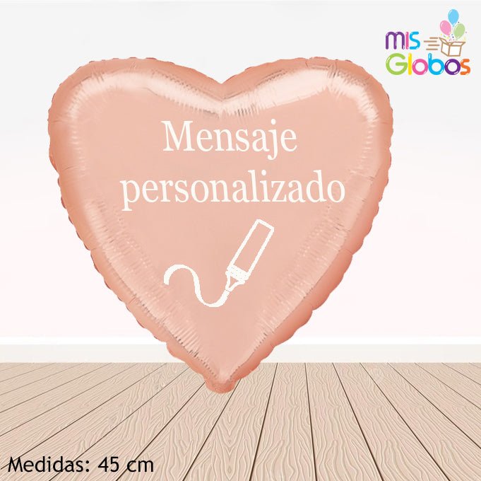 Globo Corazón 45 Cm. Rosegold - Mis Globos