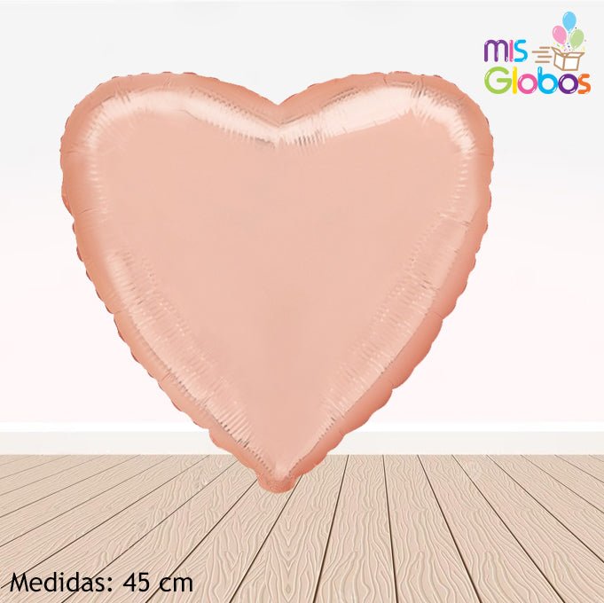 Globo Corazón 45 Cm. Rosegold - Mis Globos