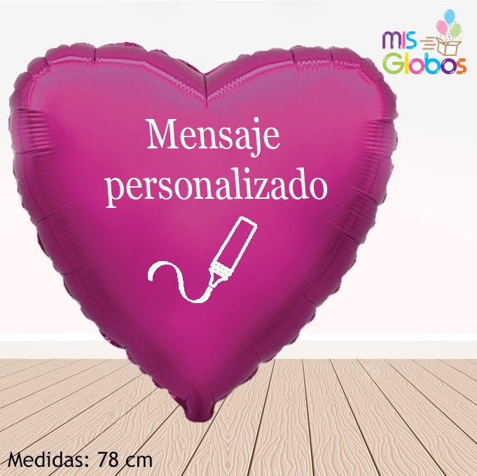 Globo Corazón Grande 78 cm. Fucsia - Mis Globos