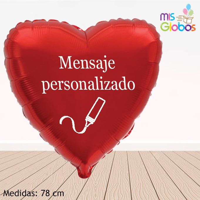 Globo Corazón Grande 78 cm. Rojo - Mis Globos