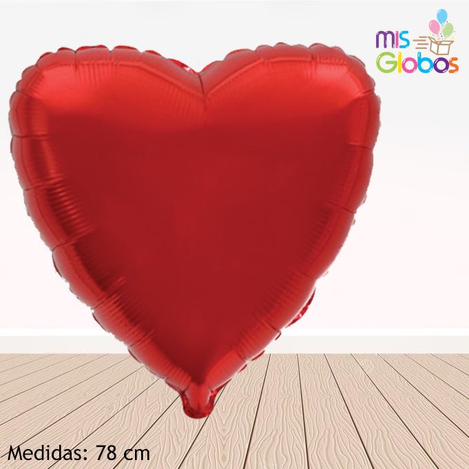 Globo Corazón Grande 78 cm. Rojo