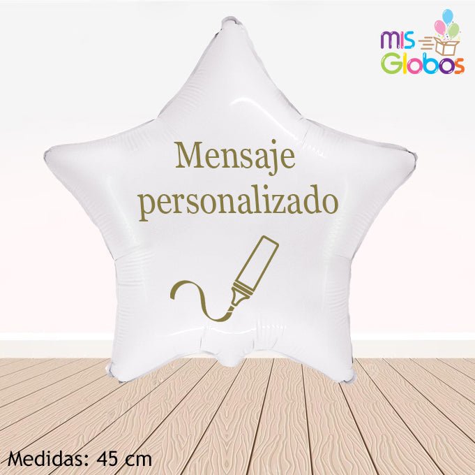 Globo Estrella 45 Cm. Blanca - Mis Globos
