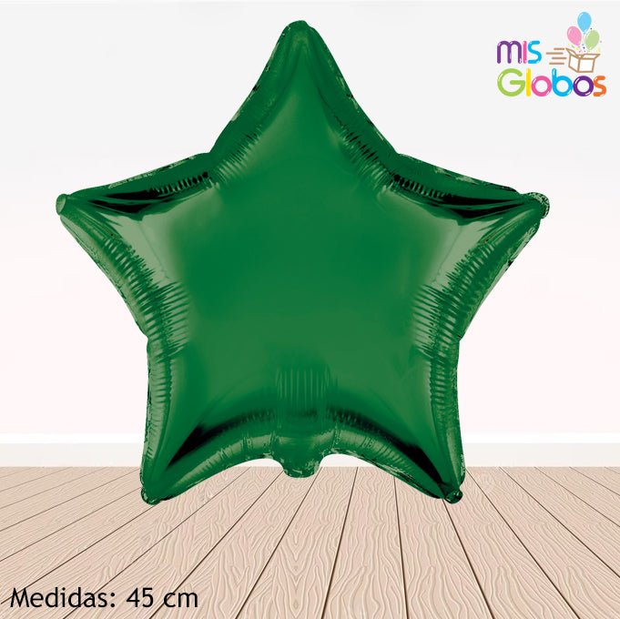 Globo Estrella 45 Cm. Verde