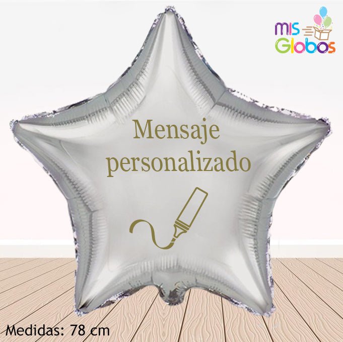 Globo Estrella Grande 78 cm. Plata - Mis Globos