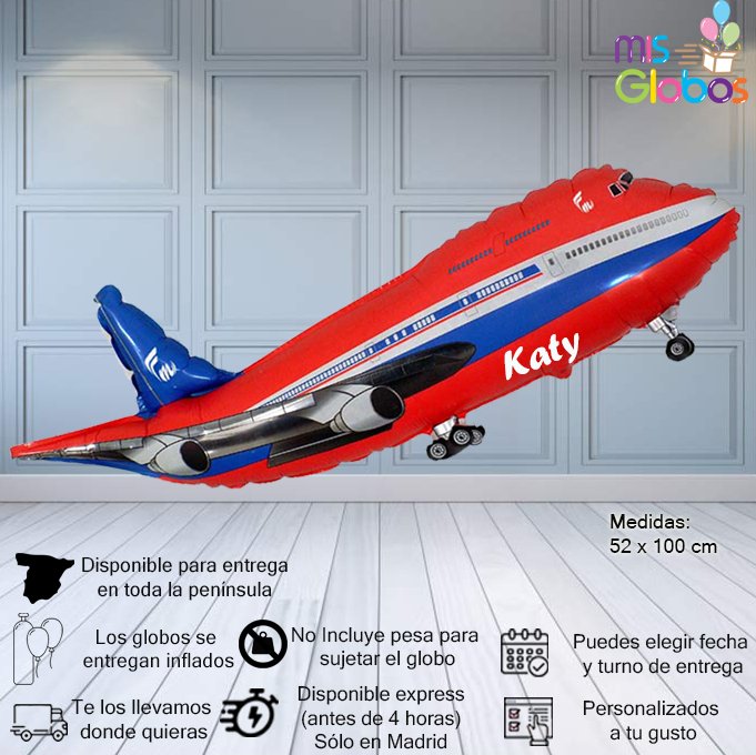 Globo forma Avión Rojo - Mis Globos