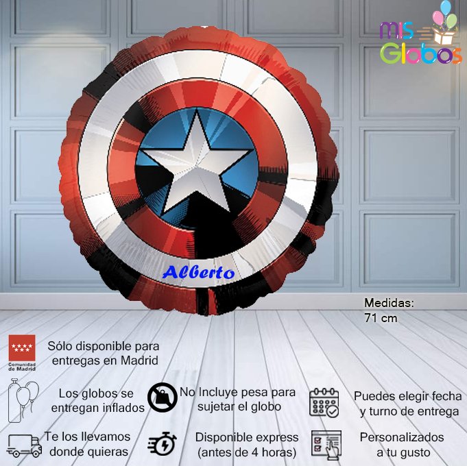 Globo forma Escudo Capitán América
