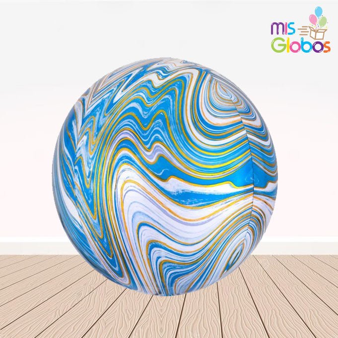 Globo forma esfera marmolado azul - Mis Globos