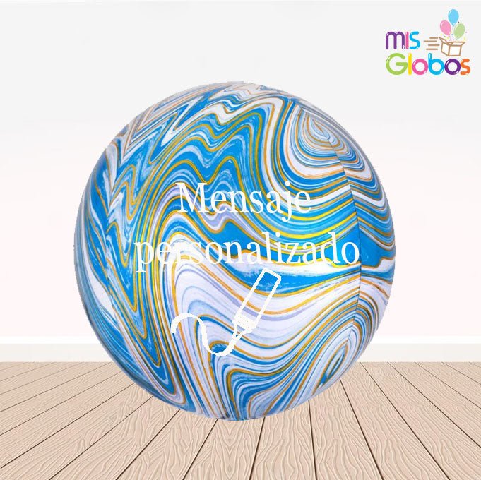 Globo forma esfera marmolado azul - Mis Globos