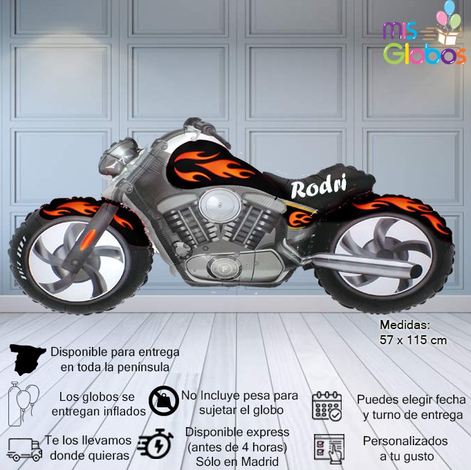 Globo forma Moto Custom - Mis Globos