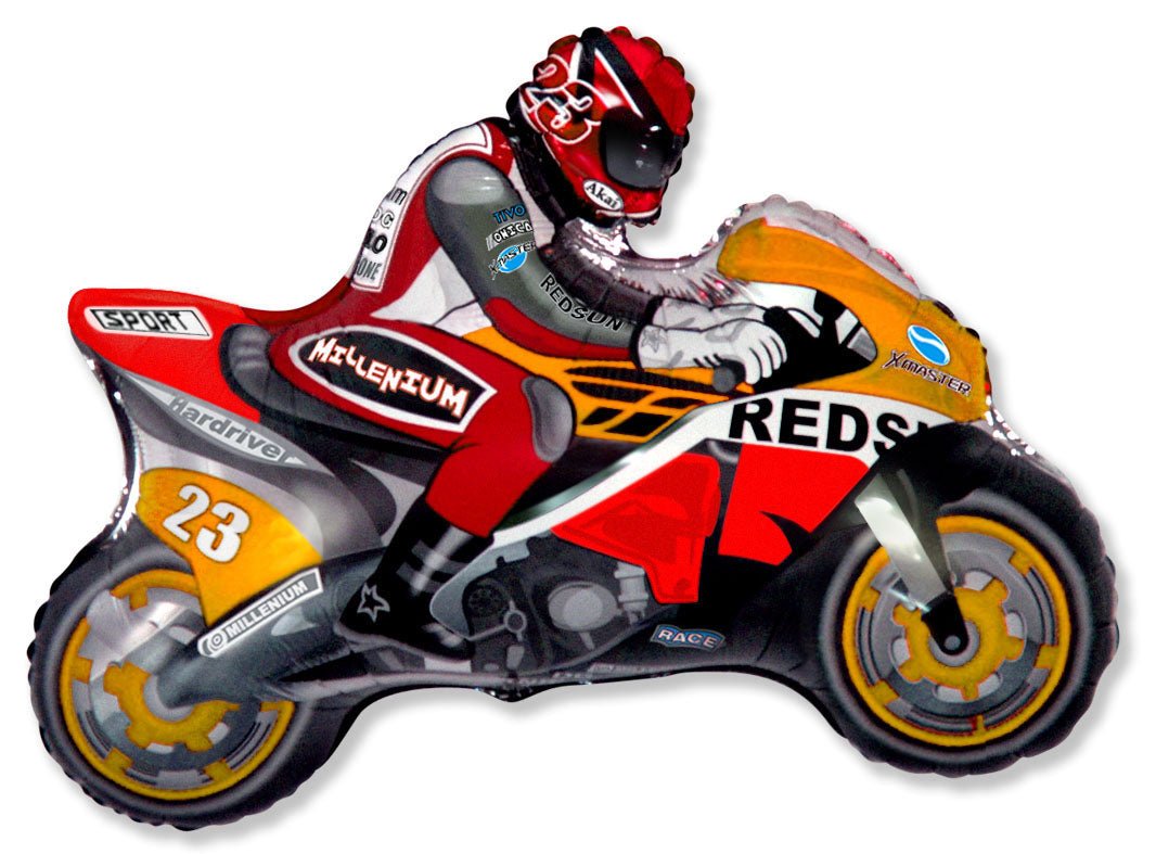 Globo forma Moto de Carrera Naranja - Mis Globos