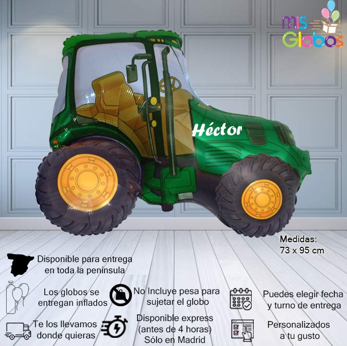 Globo forma Tractor verde - Mis Globos